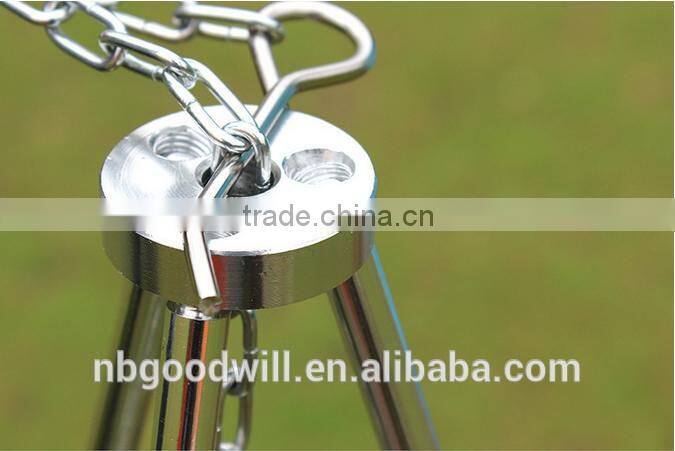 Ultra light outdoor three tripod, portable barbecue, camping tripod Pot Hanger