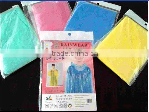 Disposable LDPE raincoats /plastic pe raincoats