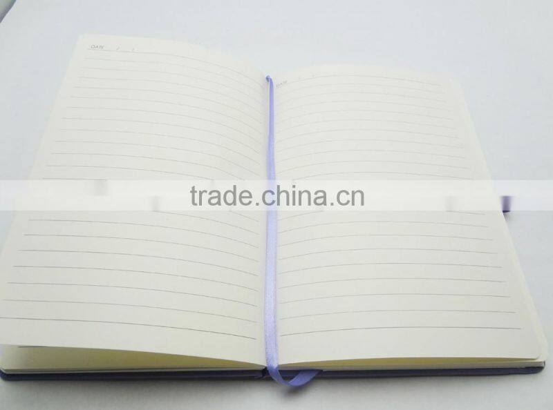 A5 purple thermo pu embossed logo diary note book