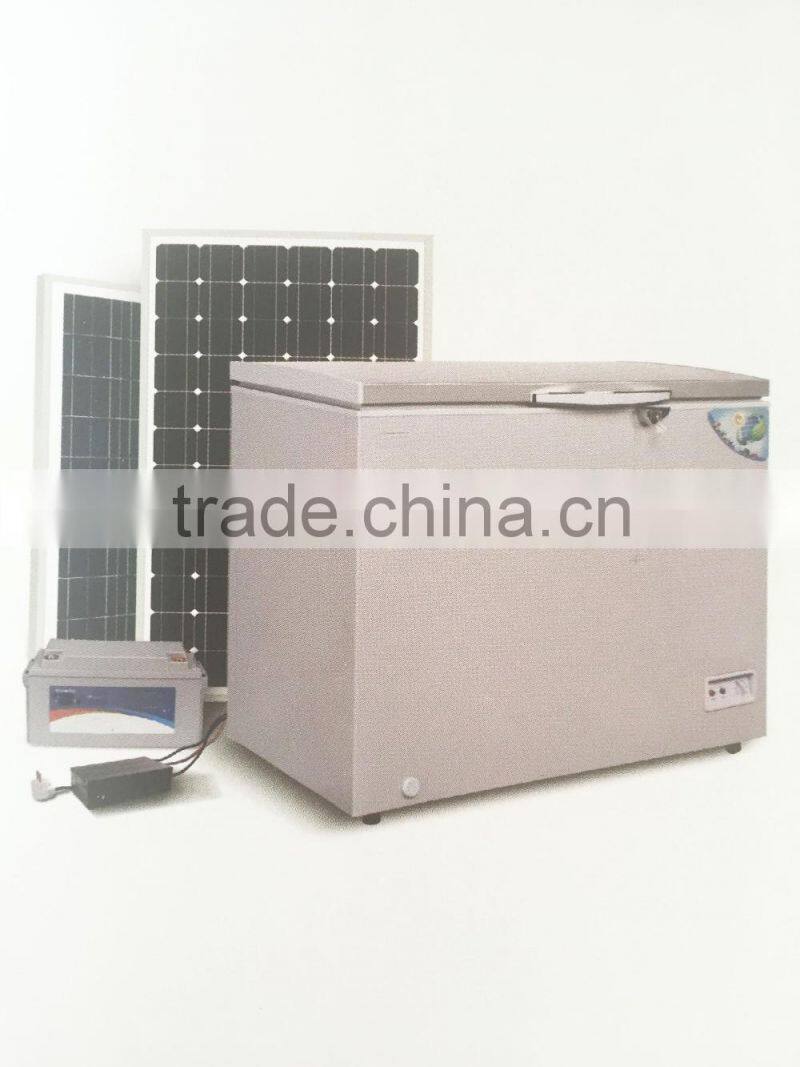 152L 12v -24Vsolar powered deep freezer/low temperature horizontal display bottom defrost refrigerator deep freezer