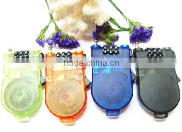 High Security Colorful transparent ABS cable number lock