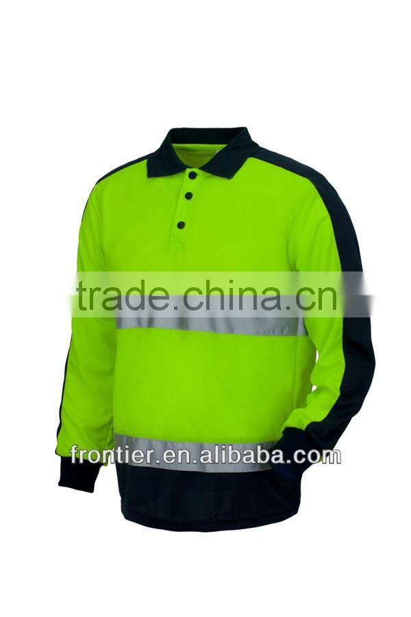 high visibility safety T-shirt, long sleeve with reflective tape