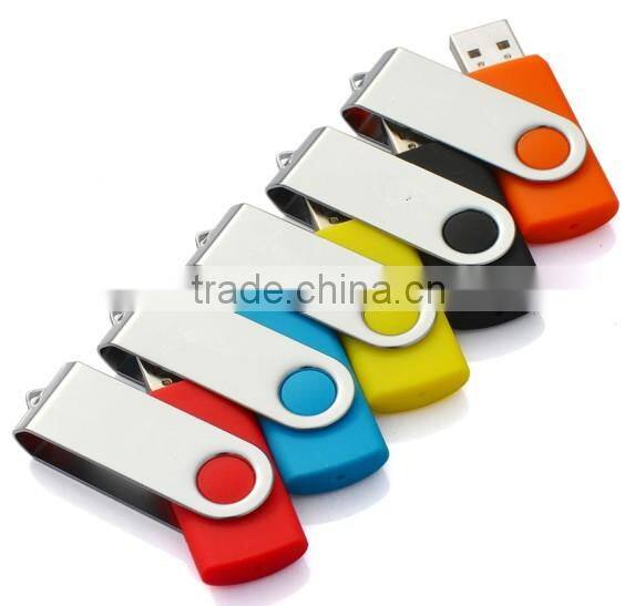 Promotional usb flash drive with Metal swive and plastic shell Grade A chip