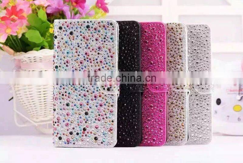 Rhinestone Phone Case OEM Flip Leather Case Cover For Samsung Galaxy Grand 2