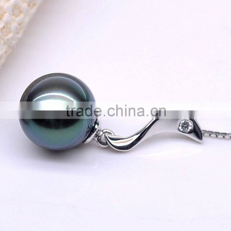 cheap jewelry 9--10mm black tahitian pearl necklace pendant for sales