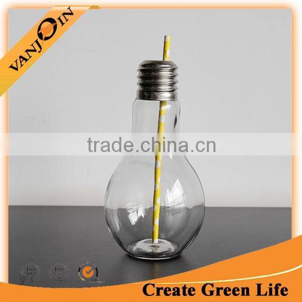 500ml Bulb Glass Juice Bottles With Brass Screw Lid