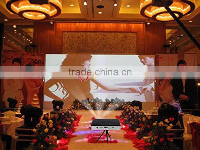 Leadzm Low Cost Android 4.4 AirPlay Outdoor Laser Projector Portable LED Mini Projector Black