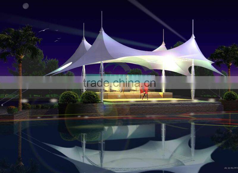 Tent Tensile Membrane Structure canopy applicatin for parking landscape PTFE ETFE