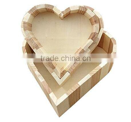 Love Heart shape weeding ring wooden packing box