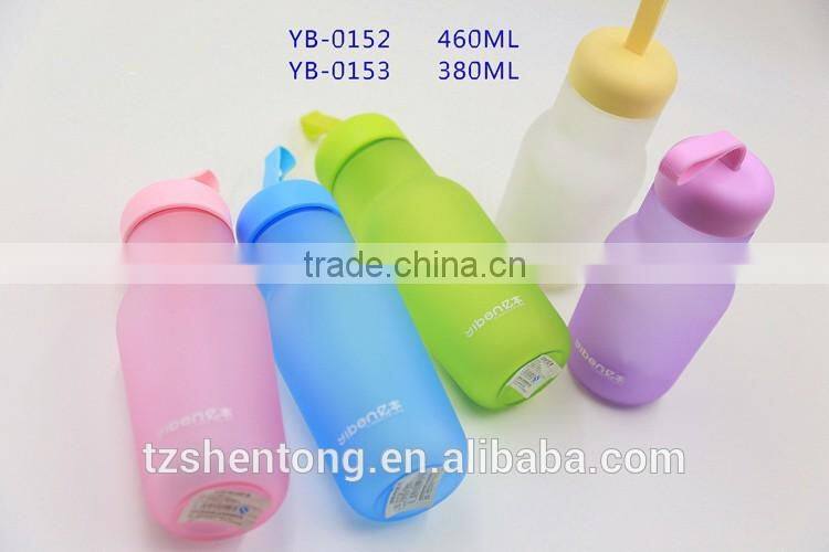 Narrow mouth frosted portable bpa free plastic drinking water bottle YB-0141,YB-0142