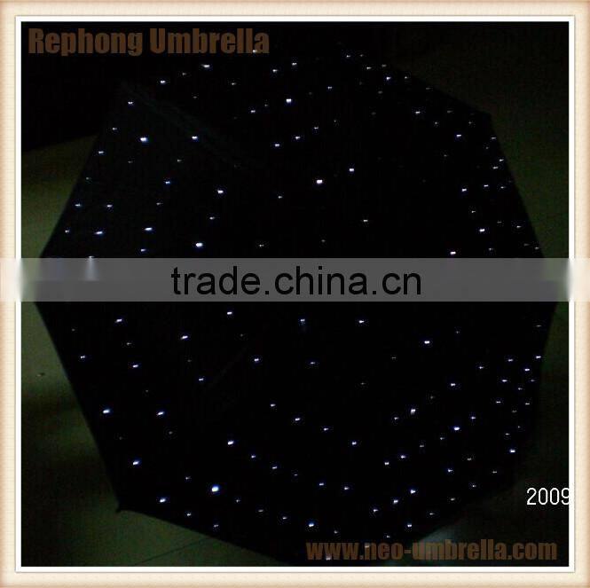 2015 23''handle led light umbrella fabric like star in the sky