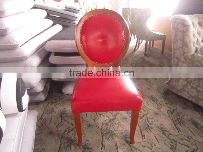 Glossy Leather Antique Dining Chair for Family
