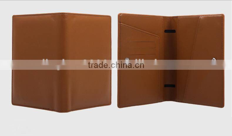 OEM vintage brown genuine leather mens money clip credit card holder