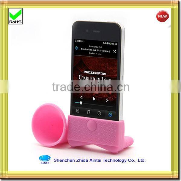 yellow mobile phone stand silicone portable mini speaker