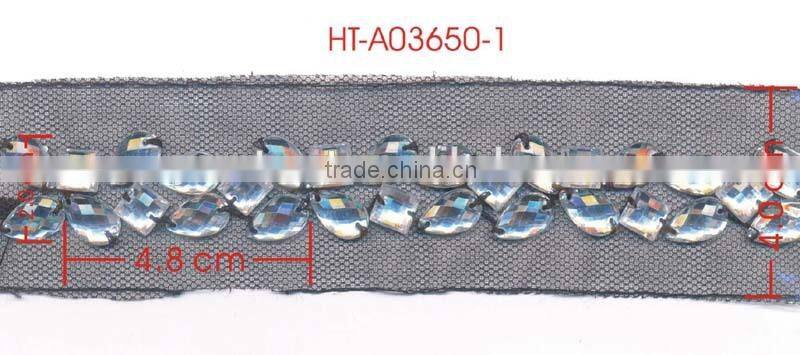 Wedding Bridal Dress 10X6MM Drop Crystal Acrylic Stone RhinestoneTrimming