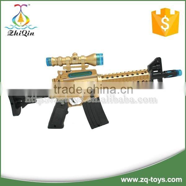 Battery operated plastic eight sound gun toy with flash