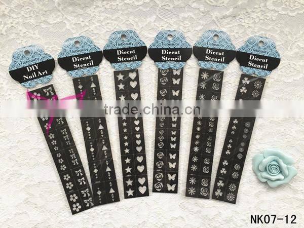 Arrows in mess nail art template cartoon hollow out nail art sticker nail art stencil factory