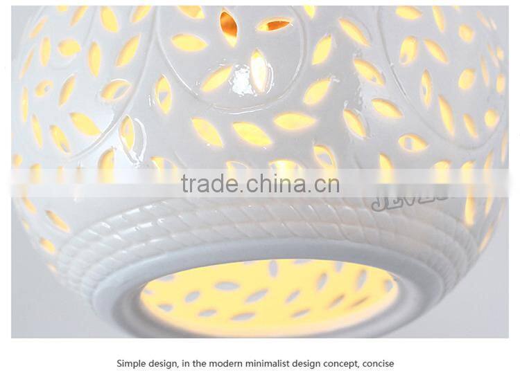 Top quality LED Pendant Lights 3 heads ceramic round pendant lamps