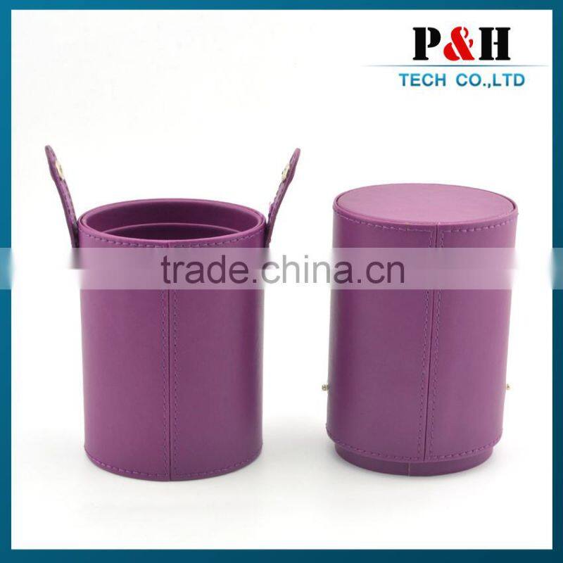 beauty box for Foundation brush leather brush box made in China shenzhen factory