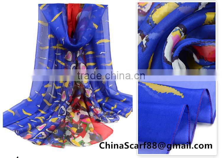 Beach patterned silk scarf wholesale