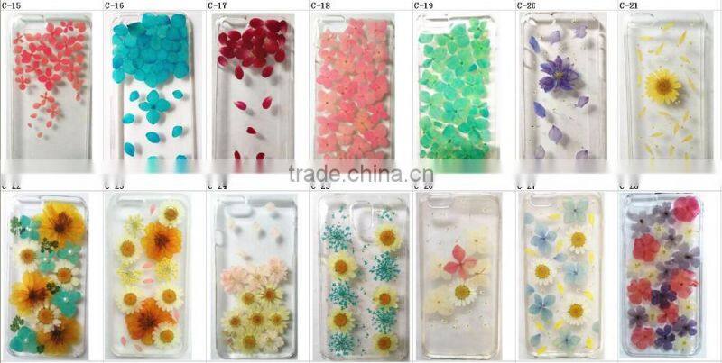 Wholesale factory price Dry pressed flower case natural fresh real flower designed phone case for smartphone