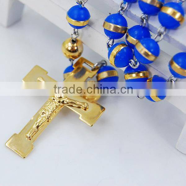 Fashion Colorful beads CATHOLIC Rosary necklace Sweater dress necklace chain