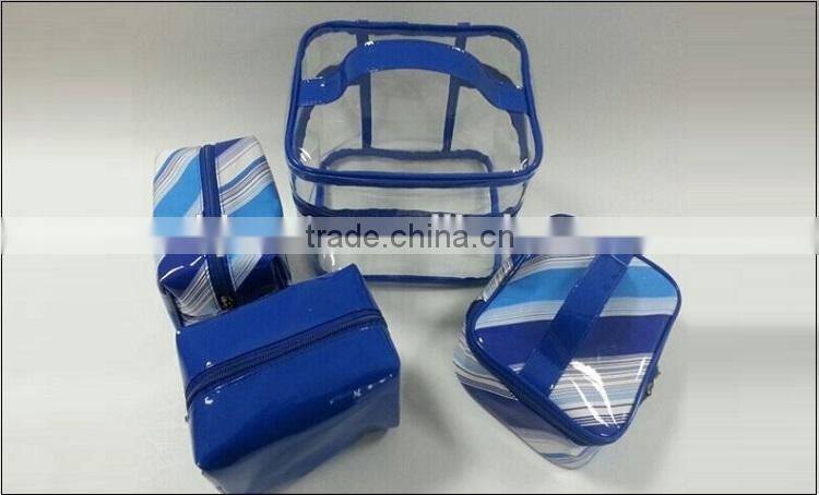 Top products 4pcs set clear makeup bag transparent cosmetic bag pvc beauty clear makeup bag with zipper
