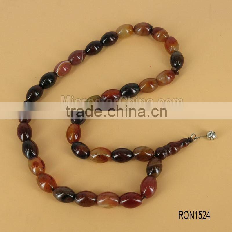 33pcs 8mm Jasper Stone Silver Tassel Prayer Beads Tespih Tesbih Tasbeen Beads