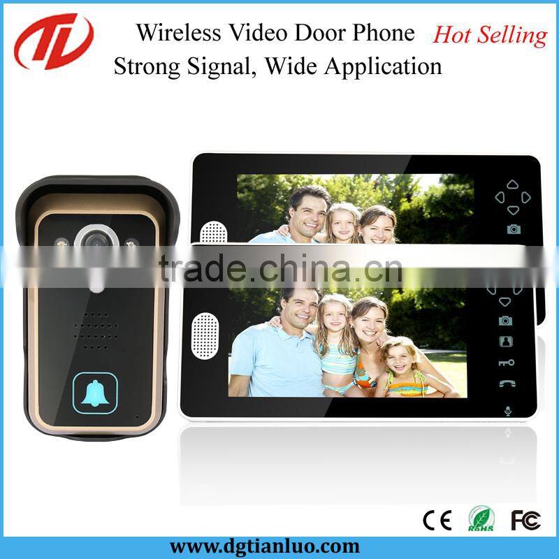 7 Inch Color 2.4GHz Wireless Video Door Phone Along with Door Lock Release
