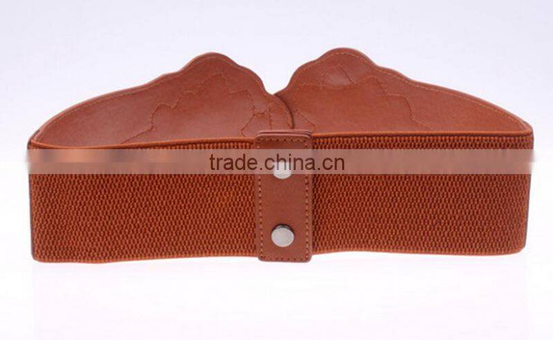 fashion simple lady all-match braided discoid button Chinese knotting buckle elastic wide waist belt for long thick wown coat