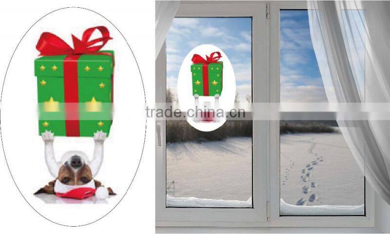 Newest Cartoon Dog Design Static Cling Window Sticker Decal