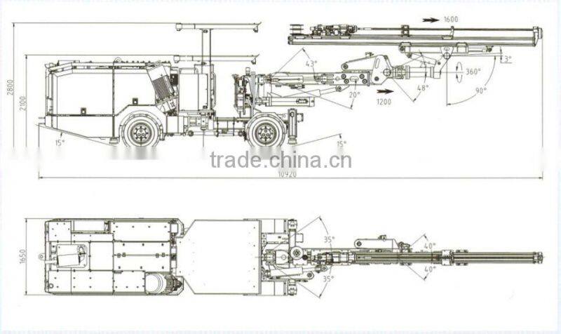 TJ21 hydraulic pneumatic rock drilling rig for mining