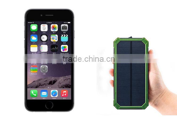 Brilliant quality portable solar 15000mAh power bank charger for mobile phone cafe