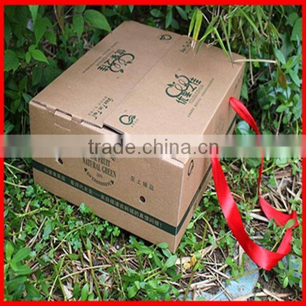 New Design Delicate Design Empty Corrugated Fruit Packaging Gift box With red Ribbon Wholesale