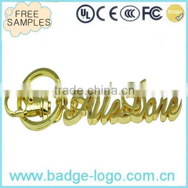 top quality gold meatl key chain