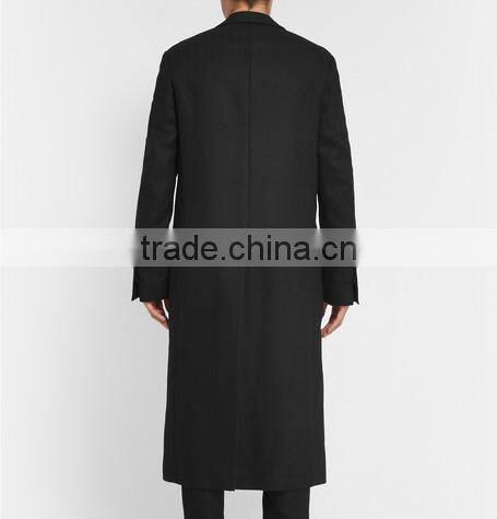 2014 new style black casmere latest design long coat for men