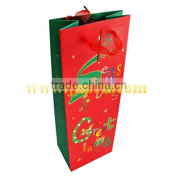 Red small gifts paper bags with hand tags