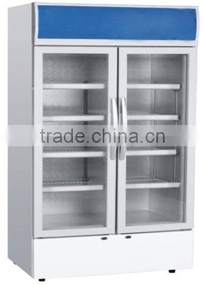 Glass Door vertical showcase,Display supermarket refrigerator for beverage