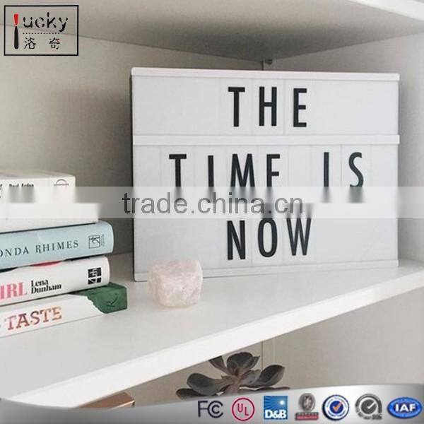 Modern A4 Led Lightbox Three Line Cinema Light Box Acrylic AA Battery Powered USB Cable+ 85 Letters Numbers DIY Home Art Decor