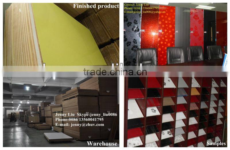 ZHUV Glossy E1 MDF Board For Furniture Doors