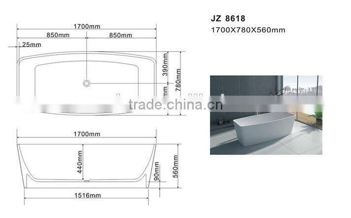 resin stone japanese soaking tub round bathtub for bathroom furniture,freestanding solid surface bathtub