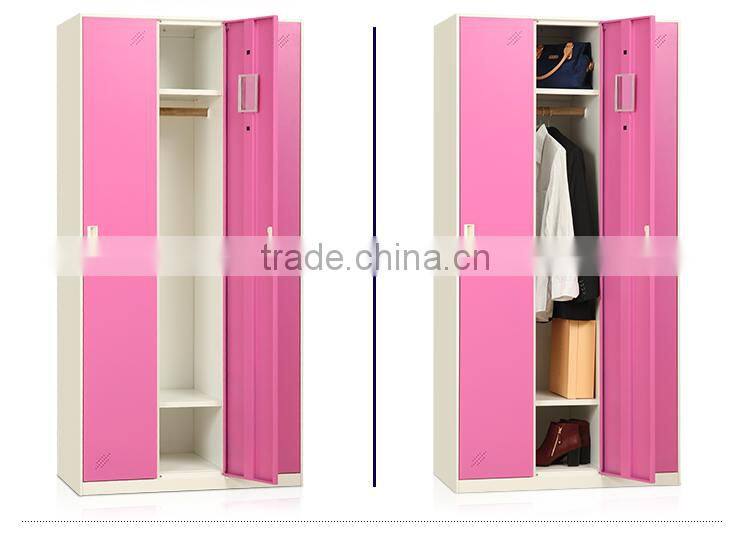 material 3-door closet key lock colorful steel locker staff office locker