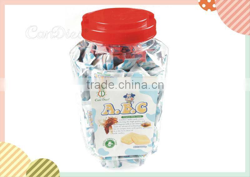 ABC big packing 1000g jar Milk Original candy