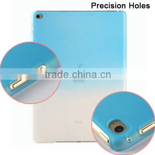 Stylish sample business Gradual change color transfer tablet PC case cover for Apple ipad 6 ipad air 2