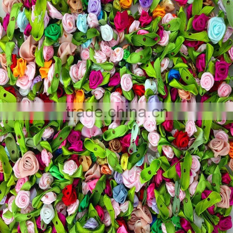 Make satin ribbon flowers artificial, Mini rose flowers