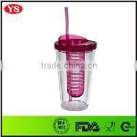 12oz bpa free plastic drinking juice bottle with straw