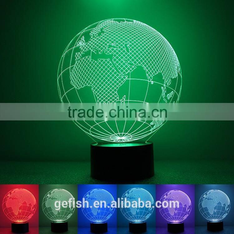Cheap 3D Acrylic table Earth lamp Christmas gift