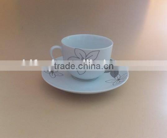 Nice flower design coffee and tea set fine porcelain ceramic cups and saucers sets