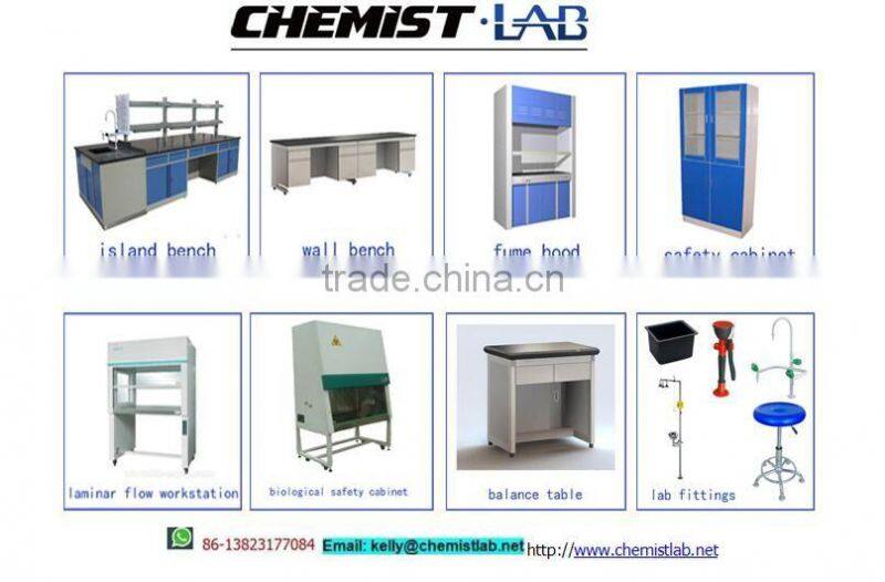 ChemBench Reserch Institute Laboratory Steel Central Bench w/ Fume Extraction, 1800lbs Capacity 48-60'' Depth x 30-36'' Height