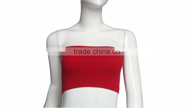 Top quality seamless strapless tube bra